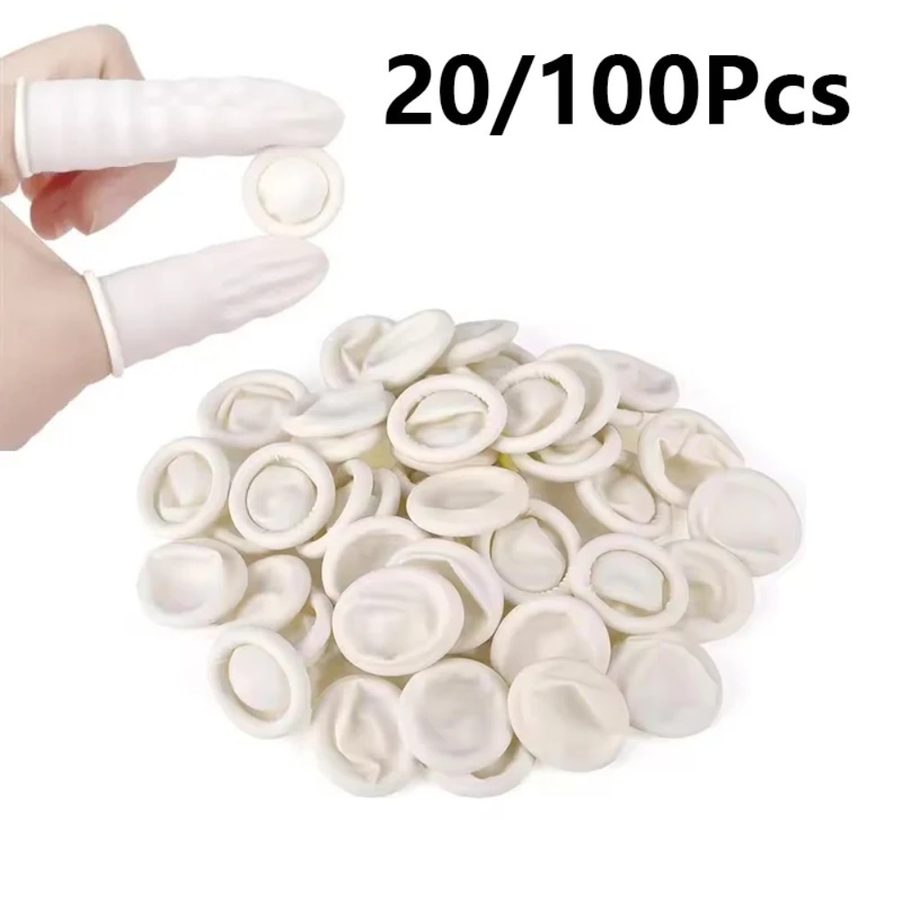 Latex Disposable Glove - 20Pcs/100Pcs Disposable latex rubber finger cots