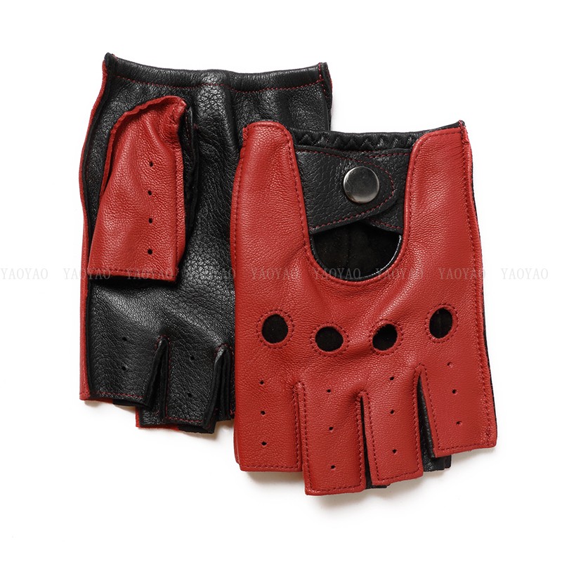 Leather Driving Glove - Spring Male100% Pure Real Leather Half