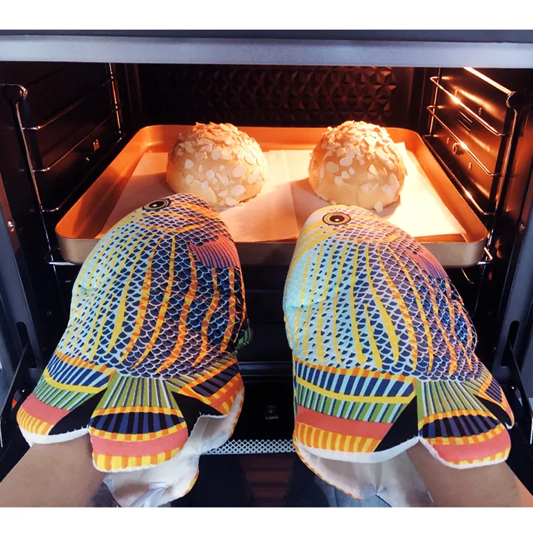 Oven Mitt Silicone - 1PC,Cotton Oven Mitts Heat Resistant Anti