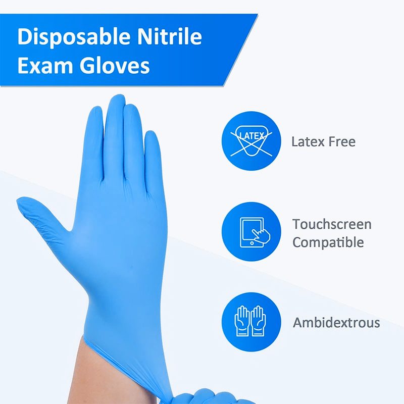 100PCS Blue Nitrile Disposable - Latex Disposable Glove review and price
