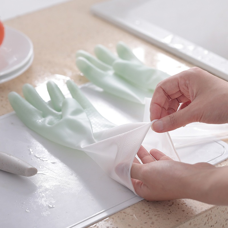 PVC Double Color Dishwashing G - Dish Glove Rubber review and price