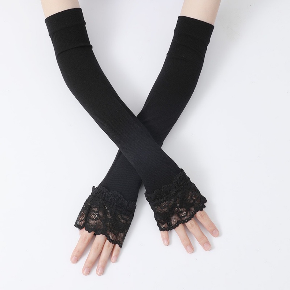 Women Long Elastic Arm Sleeve  - Fingerless Glove Knit review and price