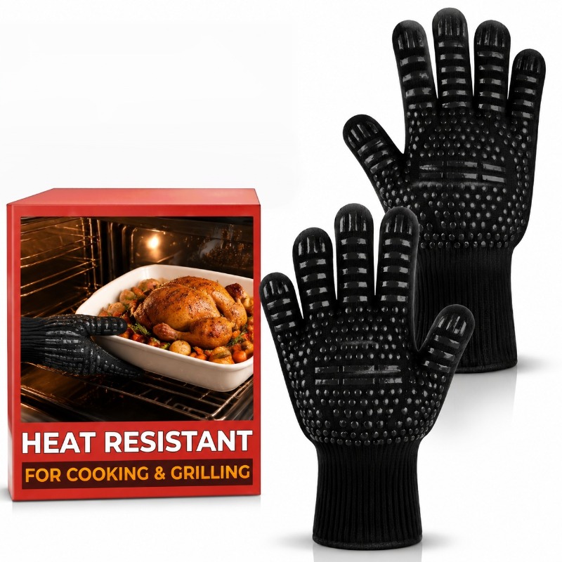 1pc/1 pair of Barbecue gloves  - Oven Mitt Silicone review and price
